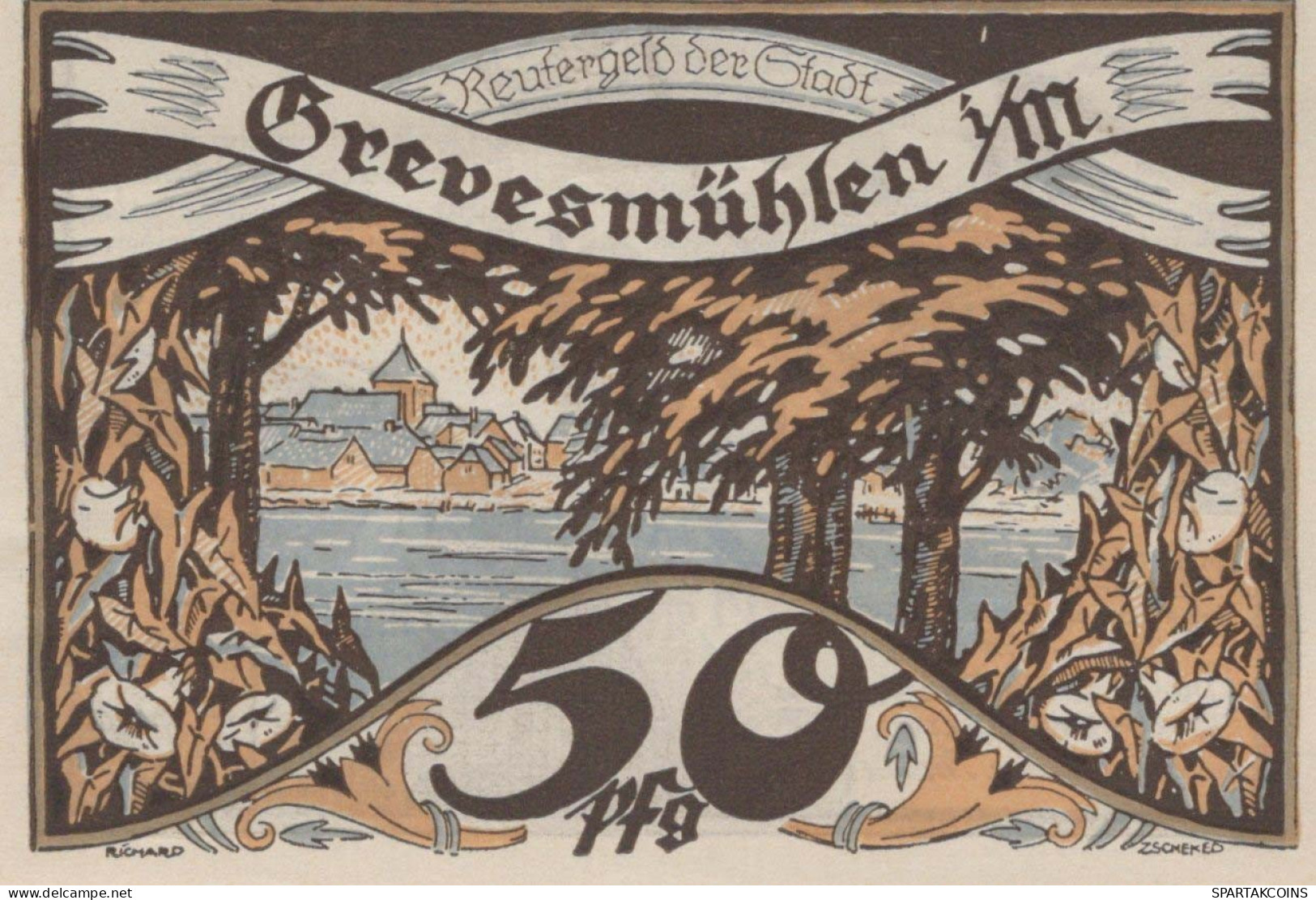 50 PFENNIG 1922 Stadt GREVESMÜHLEN Mecklenburg-Schwerin UNC DEUTSCHLAND #PI625 - [11] Emissions Locales