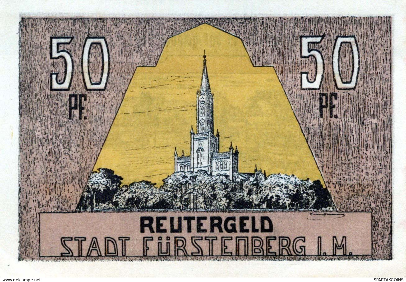 50 PFENNIG 1922 Stadt FÜRSTENBERG IN MECKLENBURG UNC DEUTSCHLAND #PH168 - Lokale Ausgaben