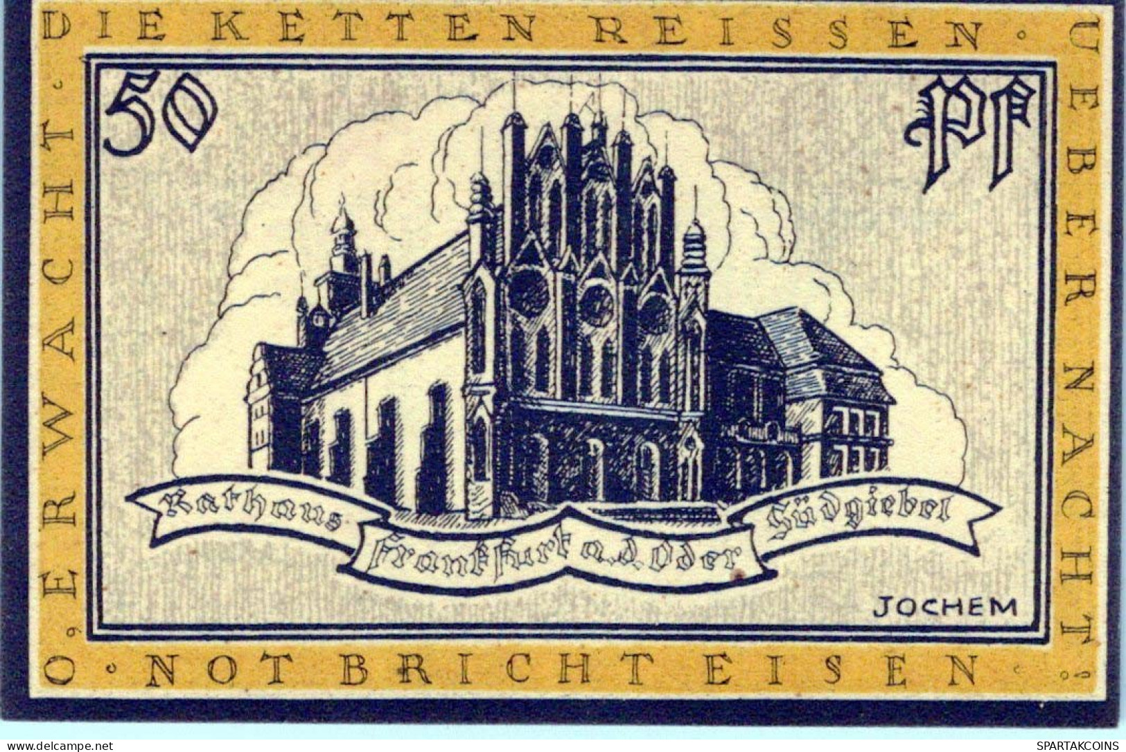 50 PFENNIG 1922 Stadt FRANKFURT AN DER ODER Brandenburg UNC DEUTSCHLAND #PA587 - Lokale Ausgaben