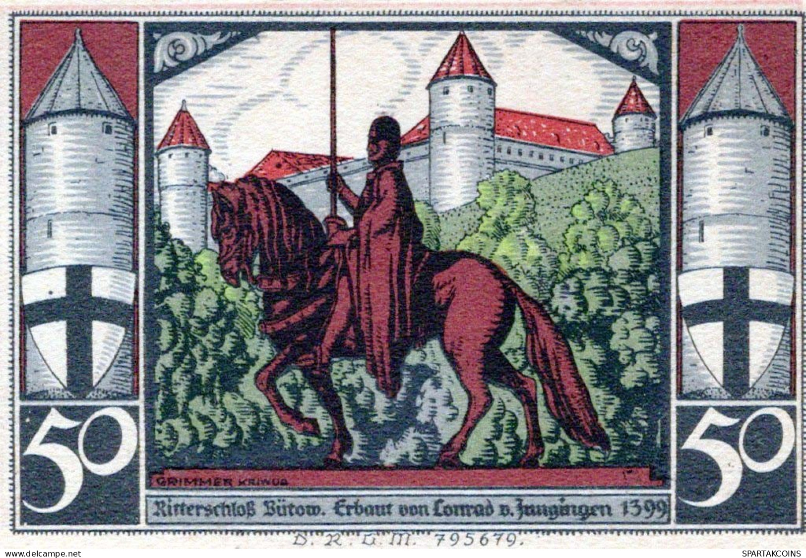 50 PFENNIG 1922 Stadt BÜTOW Pomerania UNC DEUTSCHLAND Notgeld Banknote #PC884 - [11] Local Banknote Issues