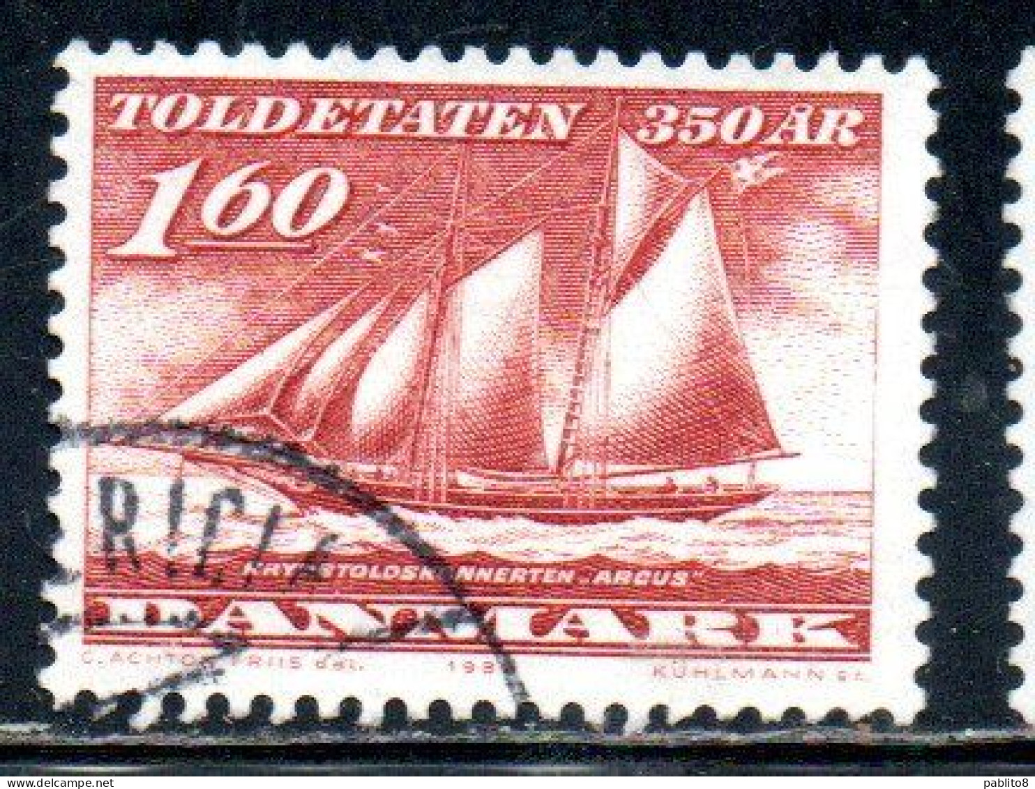 DANEMARK DANMARK DENMARK DANIMARCA 1982 CUSTOMS SERVICE CENTENARY 1.60k USED USATO OBLITERE - Used Stamps