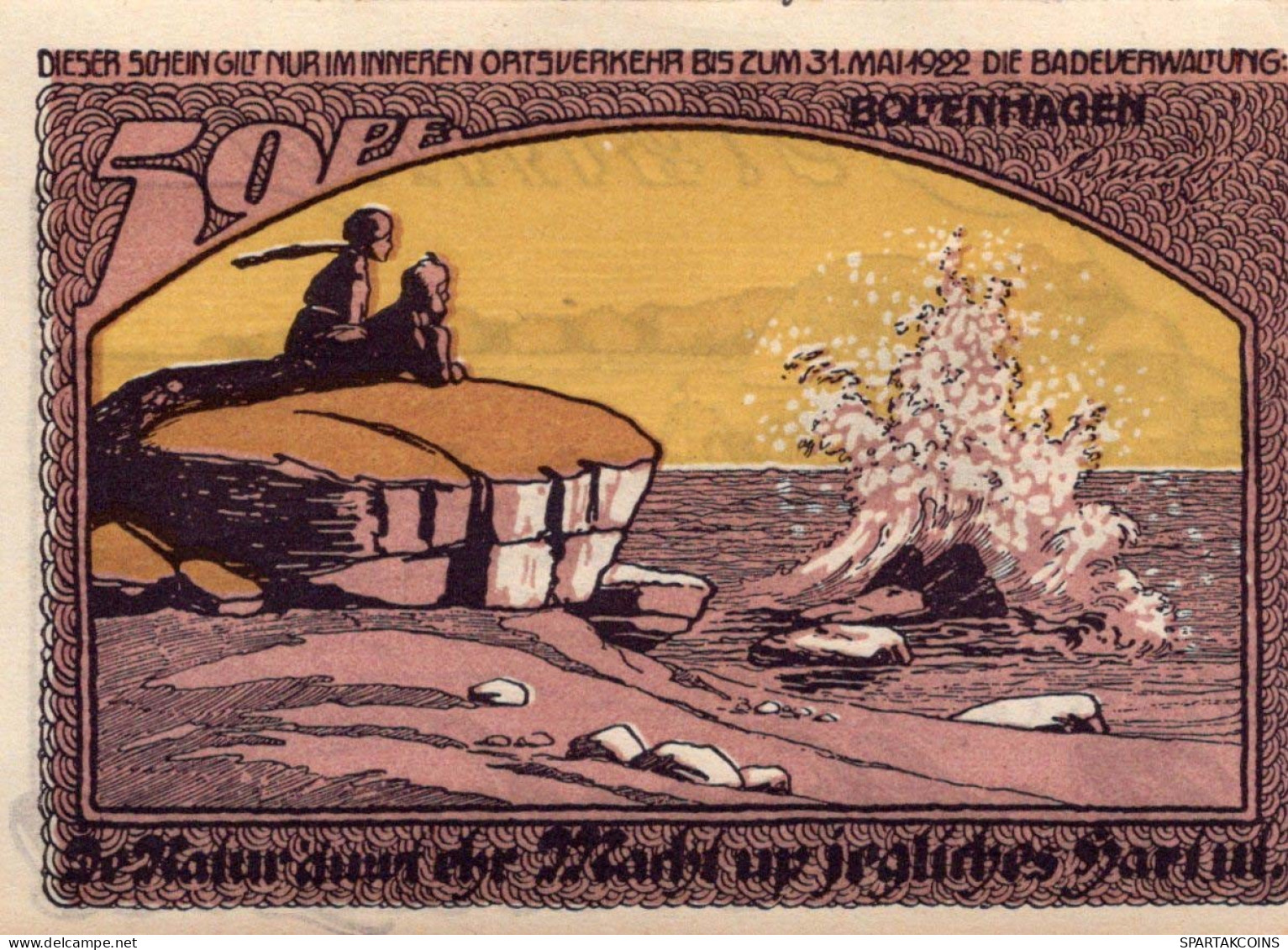 50 PFENNIG 1922 Stadt BOLTENHAGEN Mecklenburg-Schwerin UNC DEUTSCHLAND #PA255 - [11] Local Banknote Issues