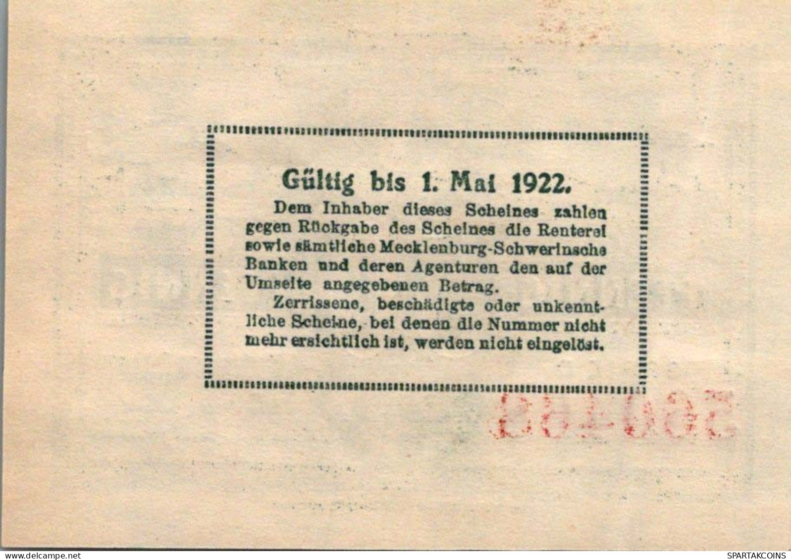 50 PFENNIG 1922 MECKLENBURG-SCHWERIN Mecklenburg-Schwerin UNC DEUTSCHLAND #PI739 - Lokale Ausgaben