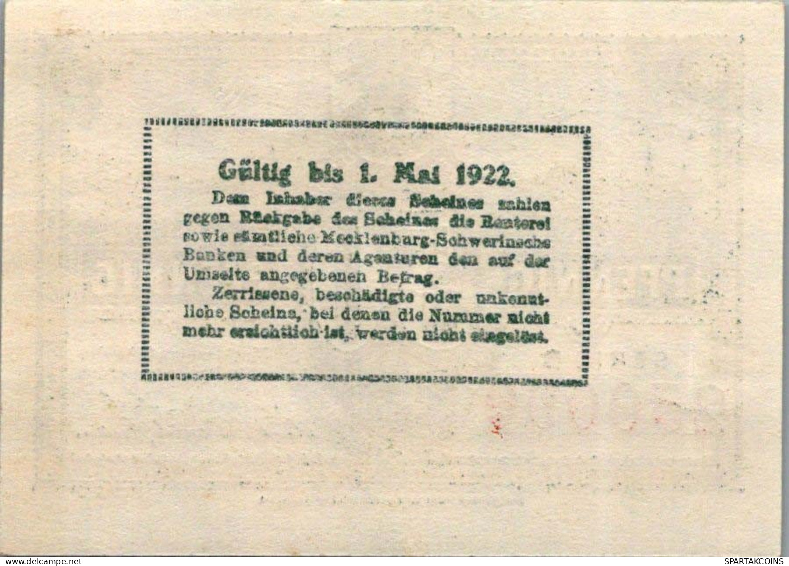 50 PFENNIG 1922 MECKLENBURG-SCHWERIN Mecklenburg-Schwerin UNC DEUTSCHLAND #PI608 - Lokale Ausgaben