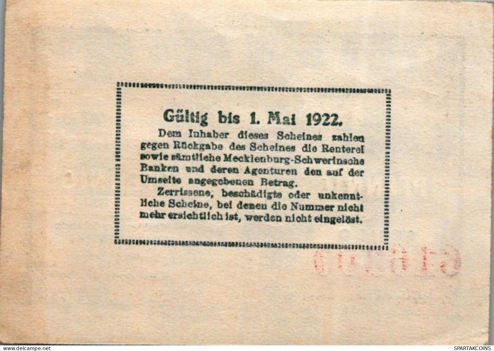 50 PFENNIG 1922 MECKLENBURG-SCHWERIN Mecklenburg-Schwerin DEUTSCHLAND #PF986 - Lokale Ausgaben