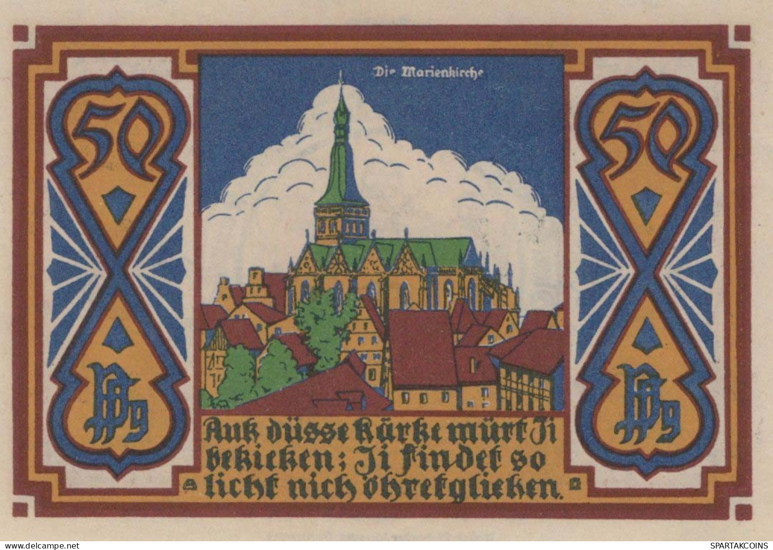 50 PFENNIG 1921-1922 Stadt OSNABRÜCK Hanover UNC DEUTSCHLAND Notgeld #PC290 - [11] Local Banknote Issues
