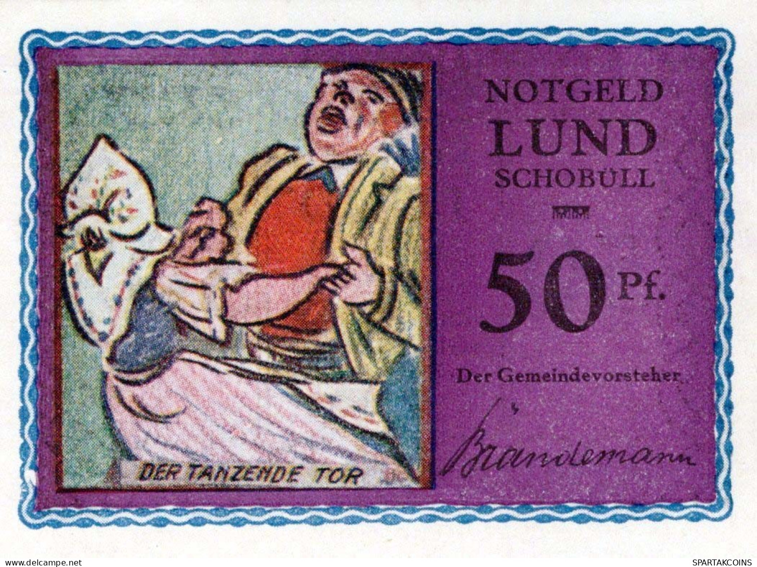 50 PFENNIG 1921/22 LUND-SCHOBÜLL SCHLESWIG HOLSTEIN UNC DEUTSCHLAND #PC669 - [11] Local Banknote Issues