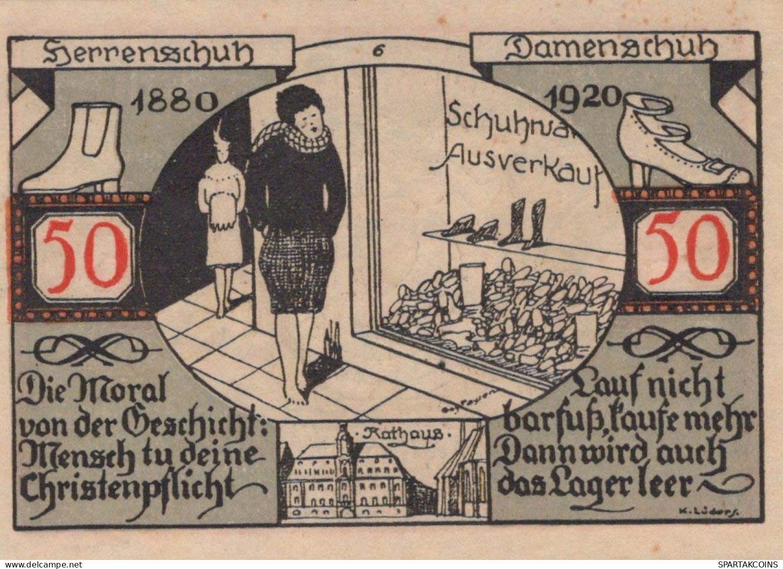 50 PFENNIG 1921 Stadt WEISSENFELS Saxony DEUTSCHLAND Notgeld Banknote #PF934 - [11] Local Banknote Issues