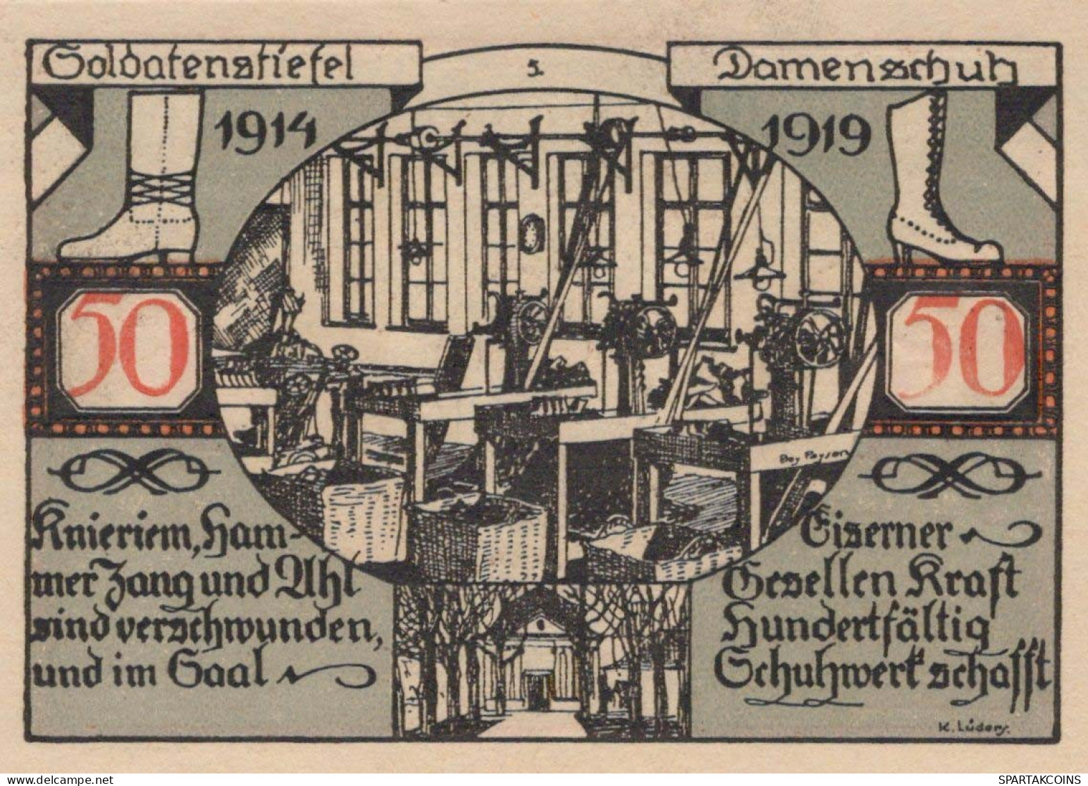 50 PFENNIG 1921 Stadt WEISSENFELS Saxony DEUTSCHLAND Notgeld Banknote #PF936 - [11] Local Banknote Issues