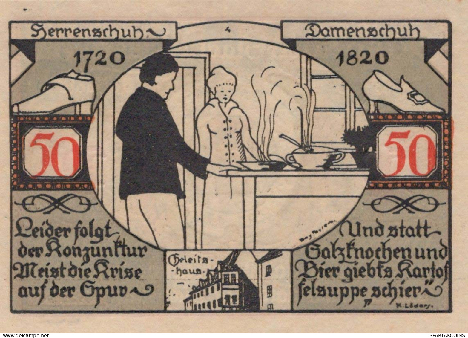 50 PFENNIG 1921 Stadt WEISSENFELS Saxony DEUTSCHLAND Notgeld Banknote #PF935 - [11] Emissions Locales