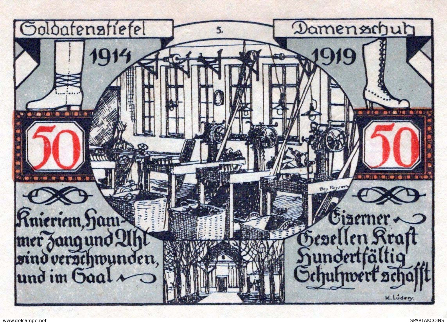 50 PFENNIG 1921 Stadt WEISSENFELS Saxony UNC DEUTSCHLAND Notgeld Banknote #PI004 - [11] Local Banknote Issues