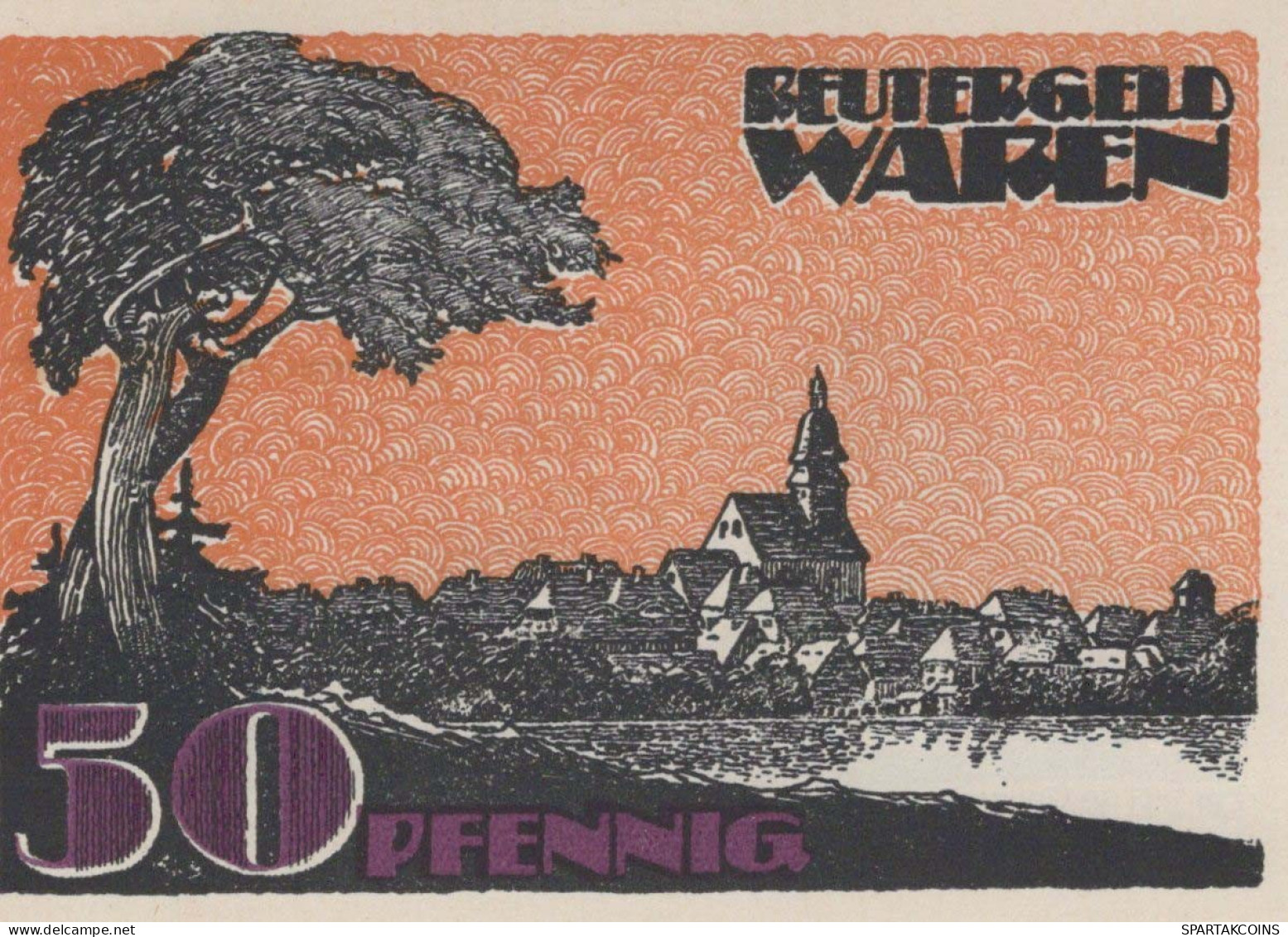 50 PFENNIG 1921 Stadt WAREN Mecklenburg-Schwerin UNC DEUTSCHLAND Notgeld #PI574 - [11] Emissions Locales