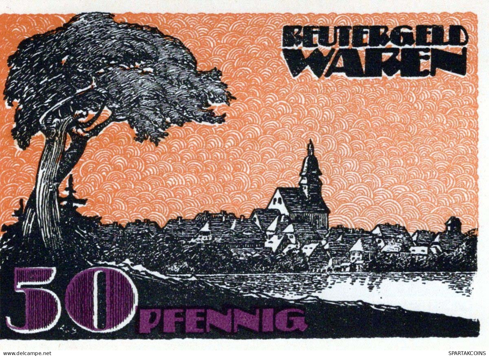 50 PFENNIG 1921 Stadt WAREN Mecklenburg-Schwerin UNC DEUTSCHLAND Notgeld #PI574 - [11] Emissions Locales