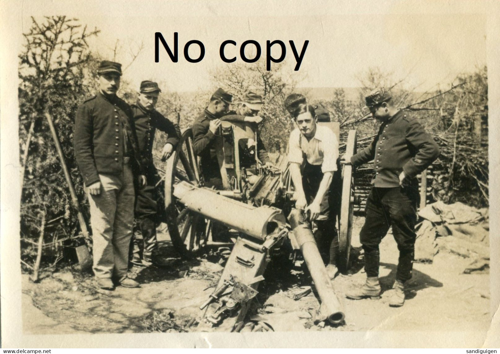 PHOTO FRANCAISE - CANON DE 75 AYANT ECLATE A GEZONCOURT PRES DU BOIS LE PRETRE - GRISCOURT MEURTHE ET MOSELLE 1914 1918 - Guerra, Militares