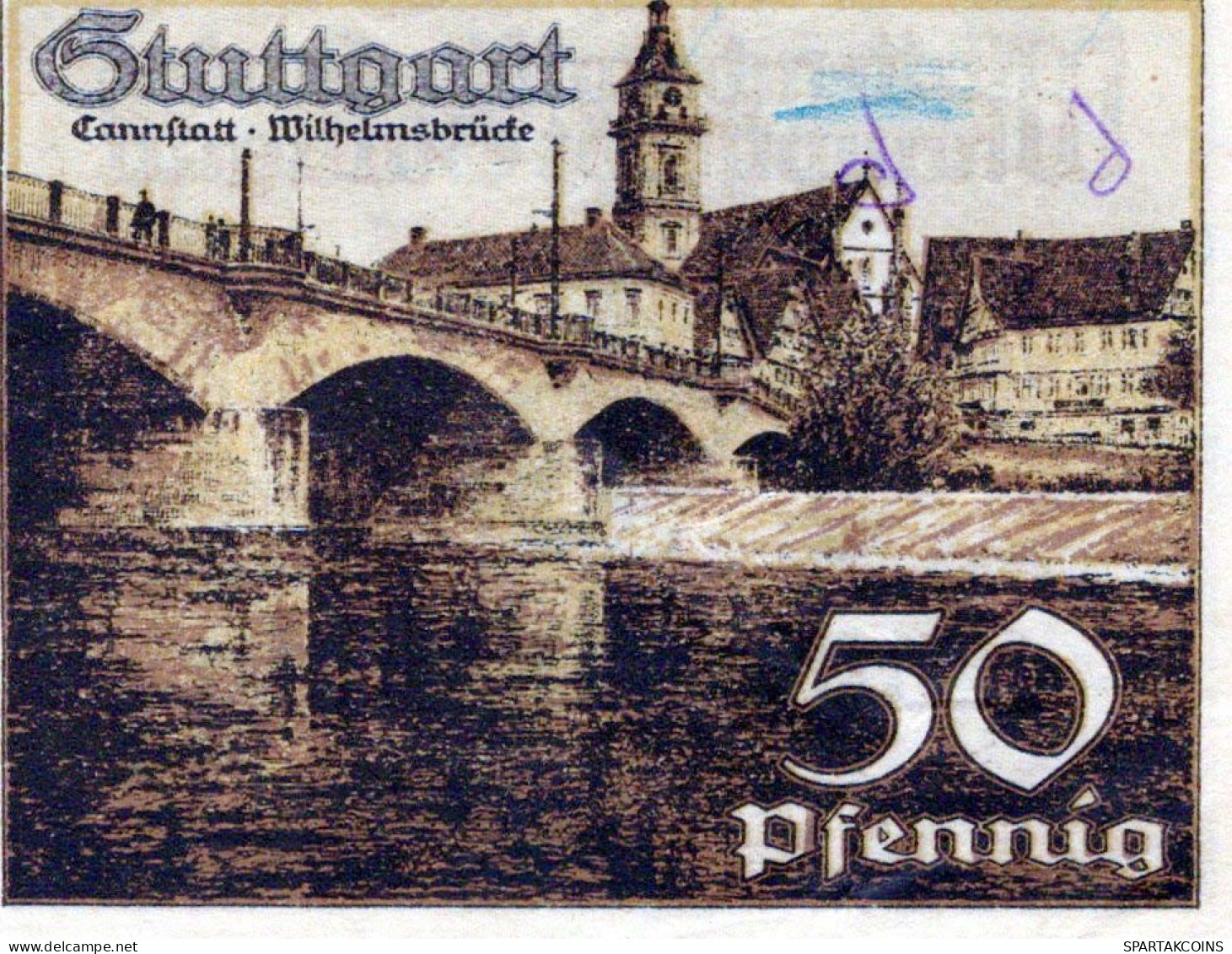 50 PFENNIG 1921 Stadt STUTTGART Württemberg UNC DEUTSCHLAND Notgeld #PC444 - [11] Local Banknote Issues