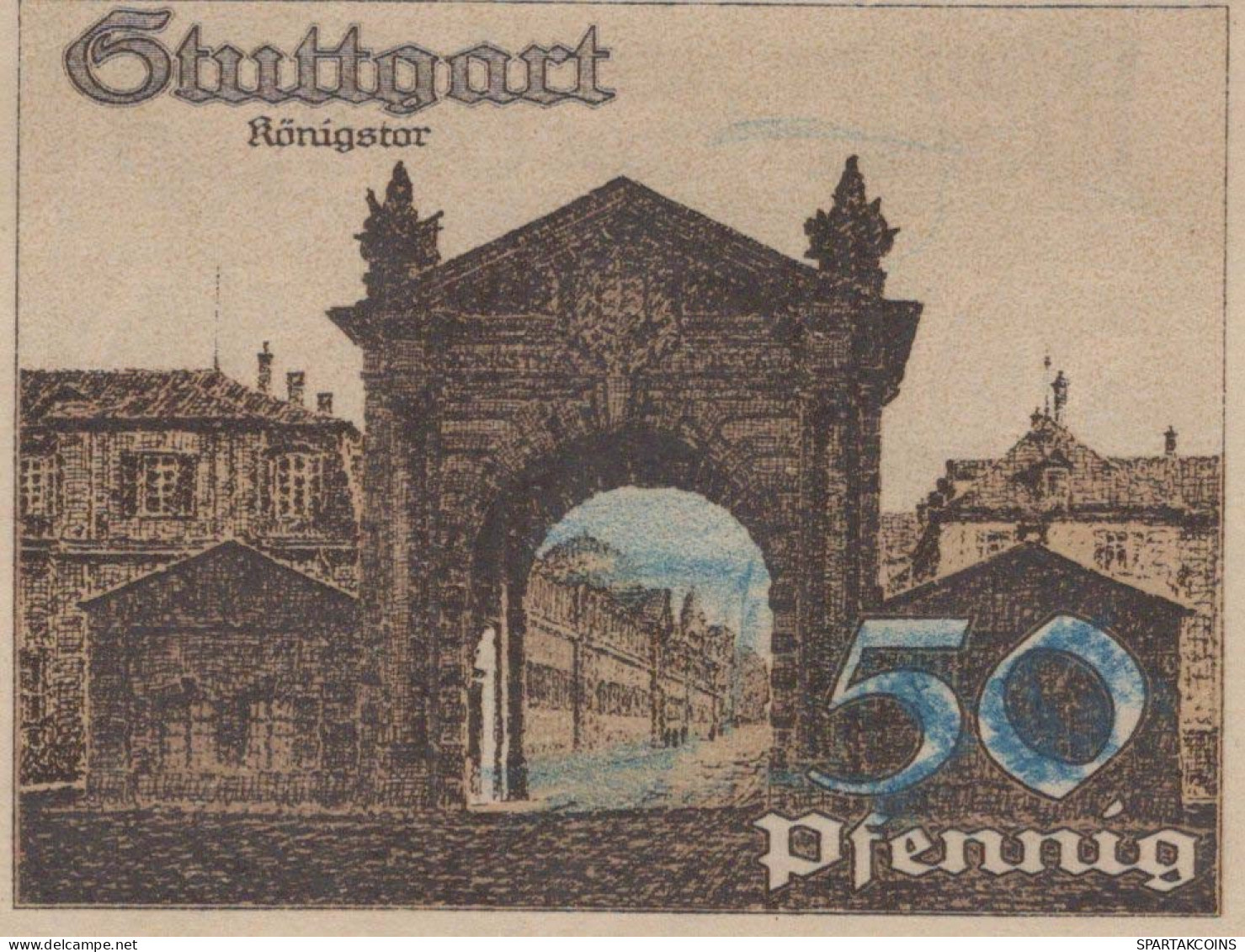 50 PFENNIG 1921 Stadt STUTTGART Württemberg UNC DEUTSCHLAND Notgeld #PC433 - [11] Local Banknote Issues