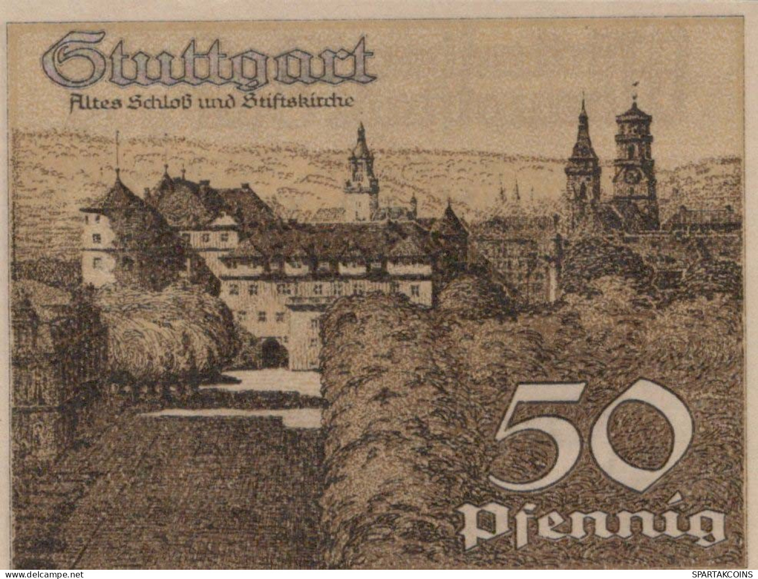 50 PFENNIG 1921 Stadt STUTTGART Württemberg UNC DEUTSCHLAND Notgeld #PC431 - [11] Local Banknote Issues