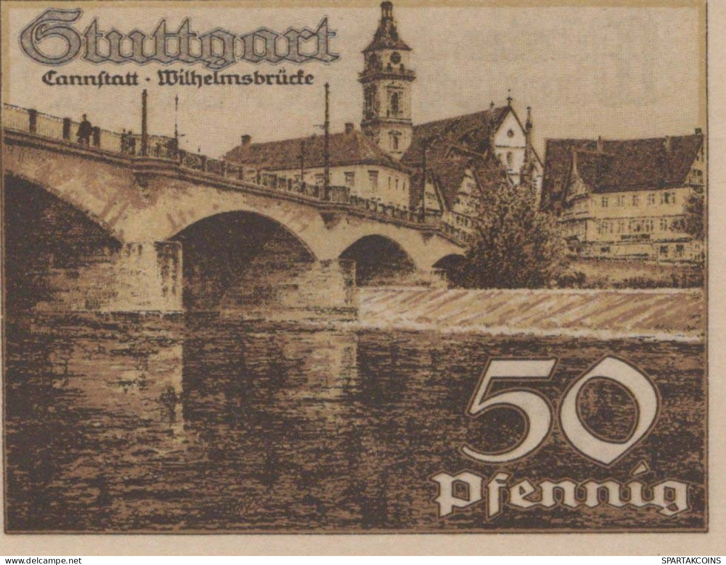 50 PFENNIG 1921 Stadt STUTTGART Württemberg UNC DEUTSCHLAND Notgeld #PC423 - [11] Emissions Locales