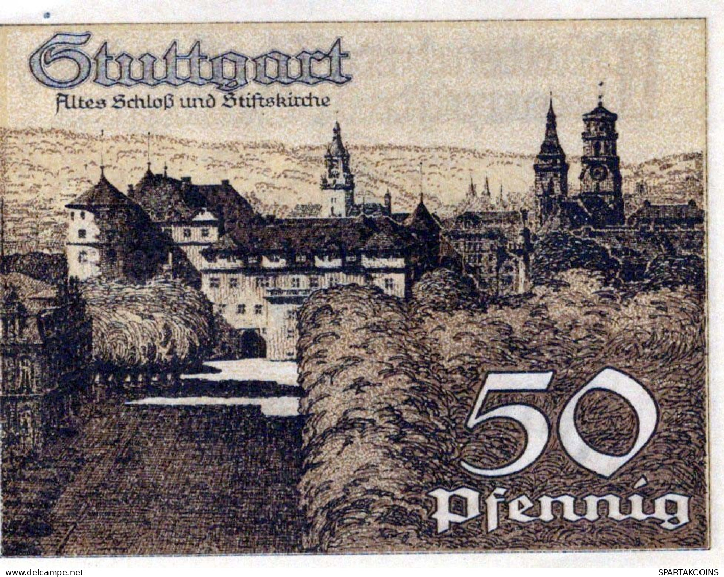 50 PFENNIG 1921 Stadt STUTTGART Württemberg UNC DEUTSCHLAND Notgeld #PC426 - Lokale Ausgaben