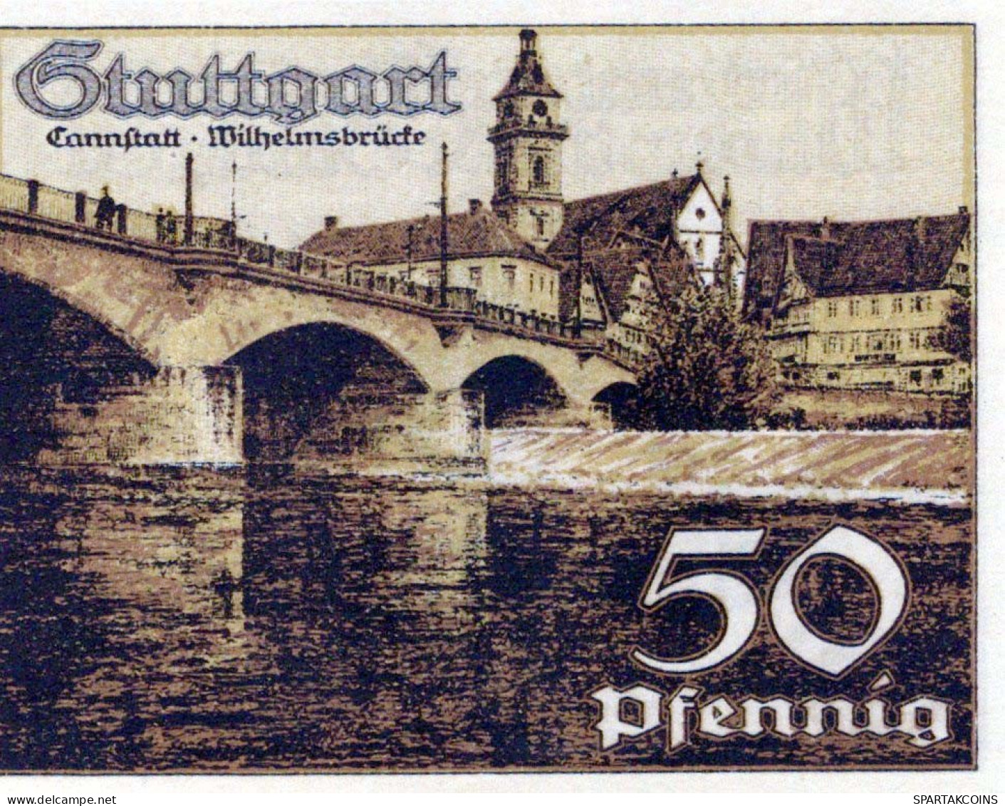 50 PFENNIG 1921 Stadt STUTTGART Württemberg UNC DEUTSCHLAND Notgeld #PC424 - [11] Lokale Uitgaven