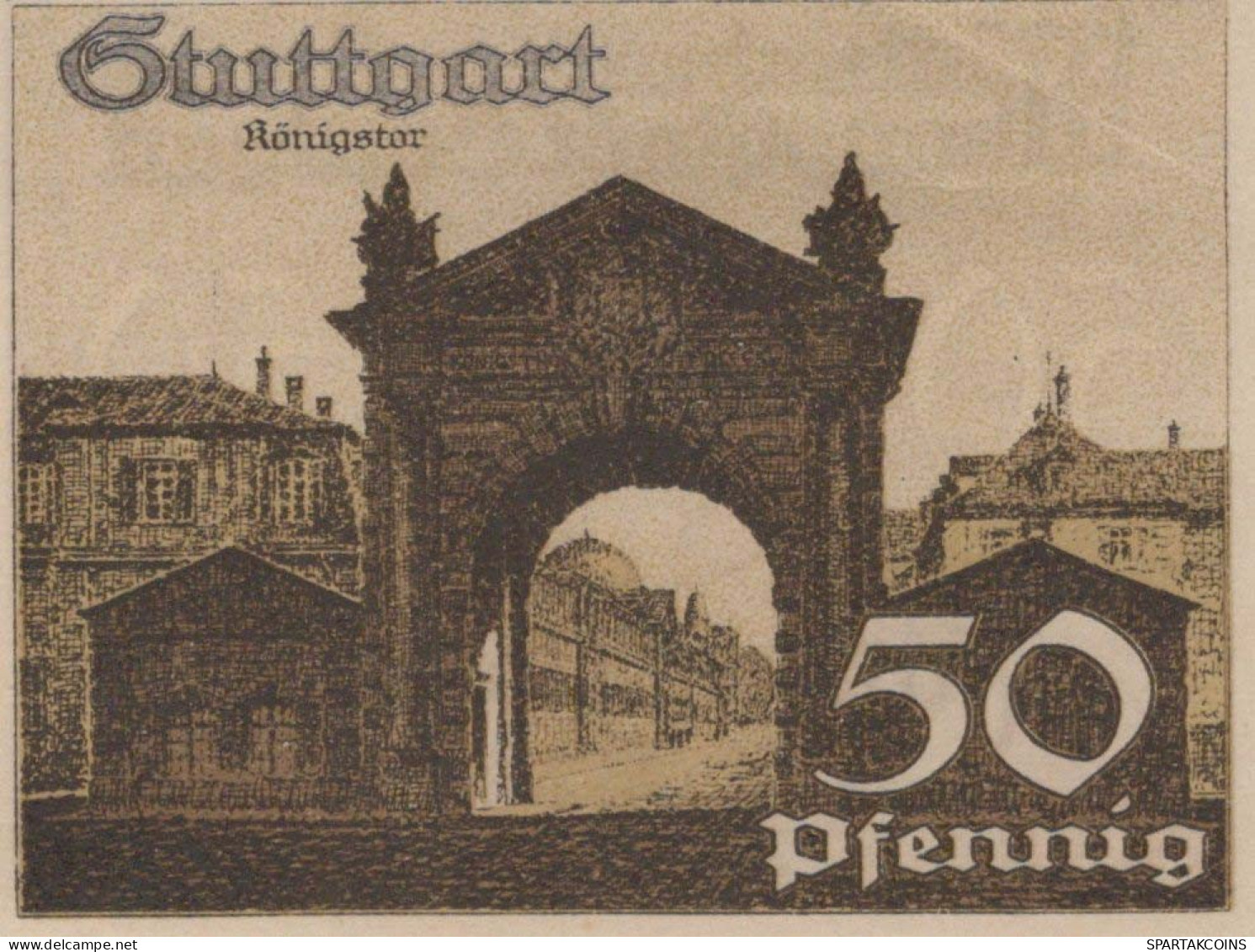 50 PFENNIG 1921 Stadt STUTTGART Württemberg UNC DEUTSCHLAND Notgeld #PC421 - [11] Lokale Uitgaven