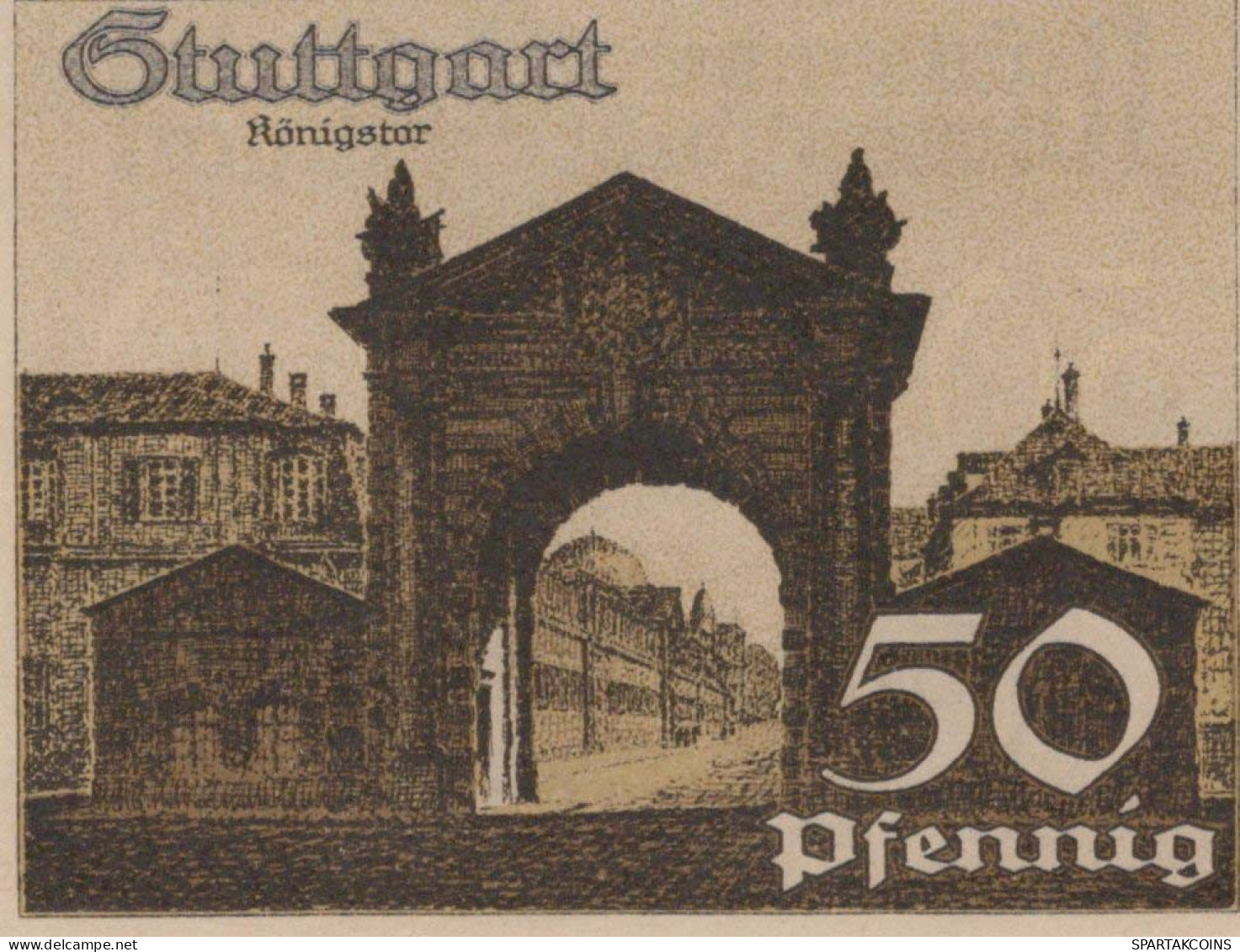 50 PFENNIG 1921 Stadt STUTTGART Württemberg UNC DEUTSCHLAND Notgeld #PC420 - [11] Emissioni Locali
