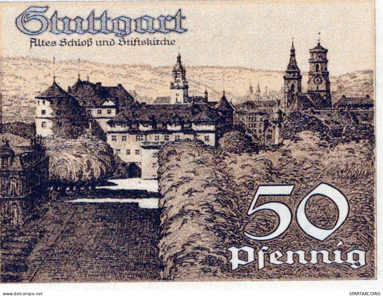50 PFENNIG 1921 Stadt STUTTGART Württemberg UNC DEUTSCHLAND Notgeld #PC418 - [11] Emissioni Locali