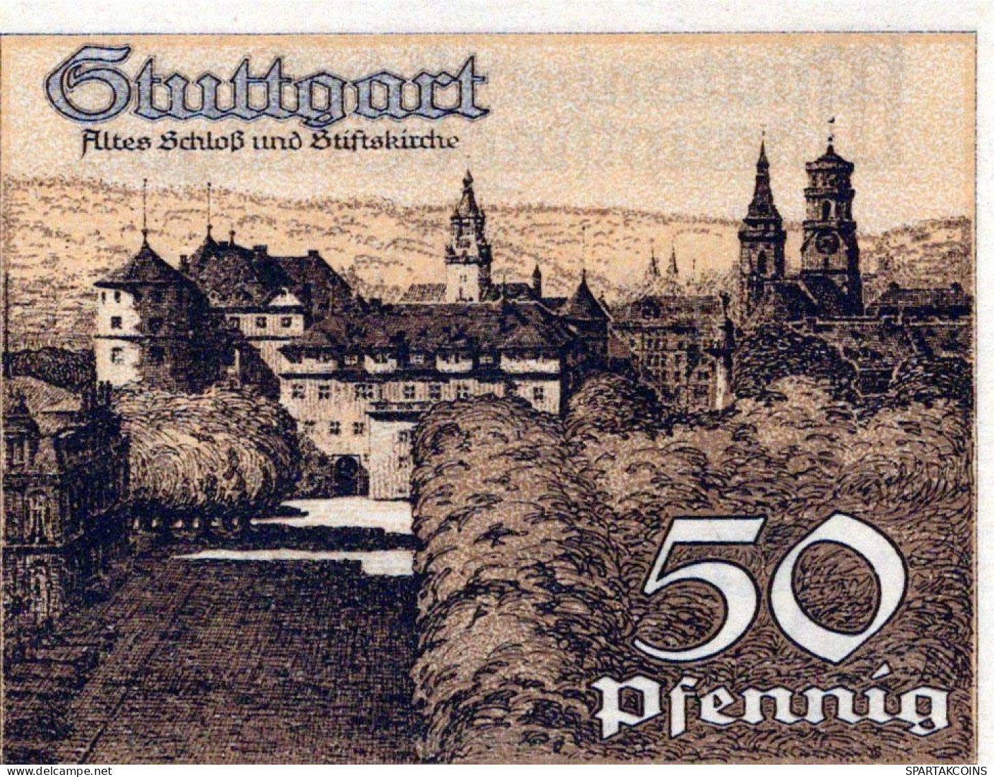 50 PFENNIG 1921 Stadt STUTTGART Württemberg UNC DEUTSCHLAND Notgeld #PC416 - [11] Local Banknote Issues