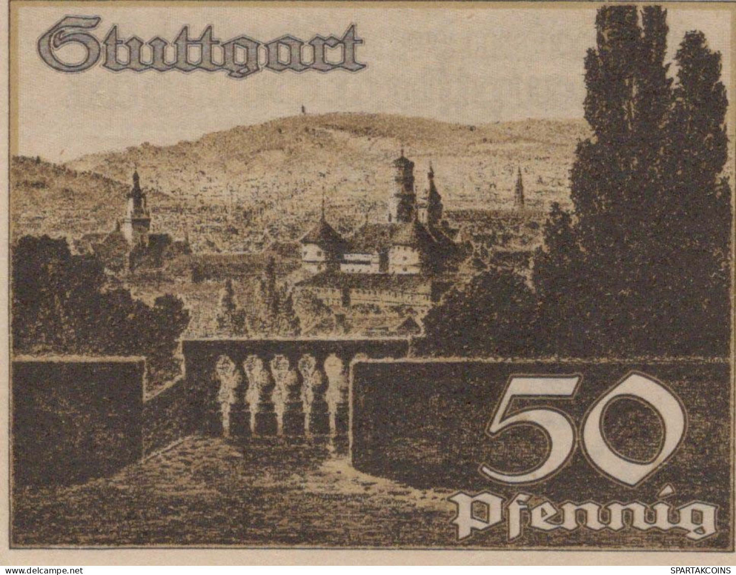 50 PFENNIG 1921 Stadt STUTTGART Württemberg UNC DEUTSCHLAND Notgeld #PC413 - [11] Lokale Uitgaven