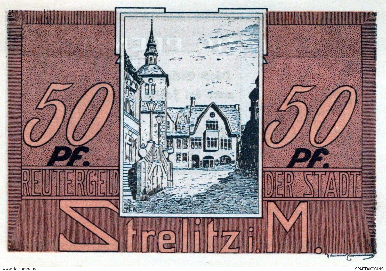 50 PFENNIG 1921 Stadt STRELITZ Mecklenburg-Strelitz UNC DEUTSCHLAND #PI982 - Lokale Ausgaben