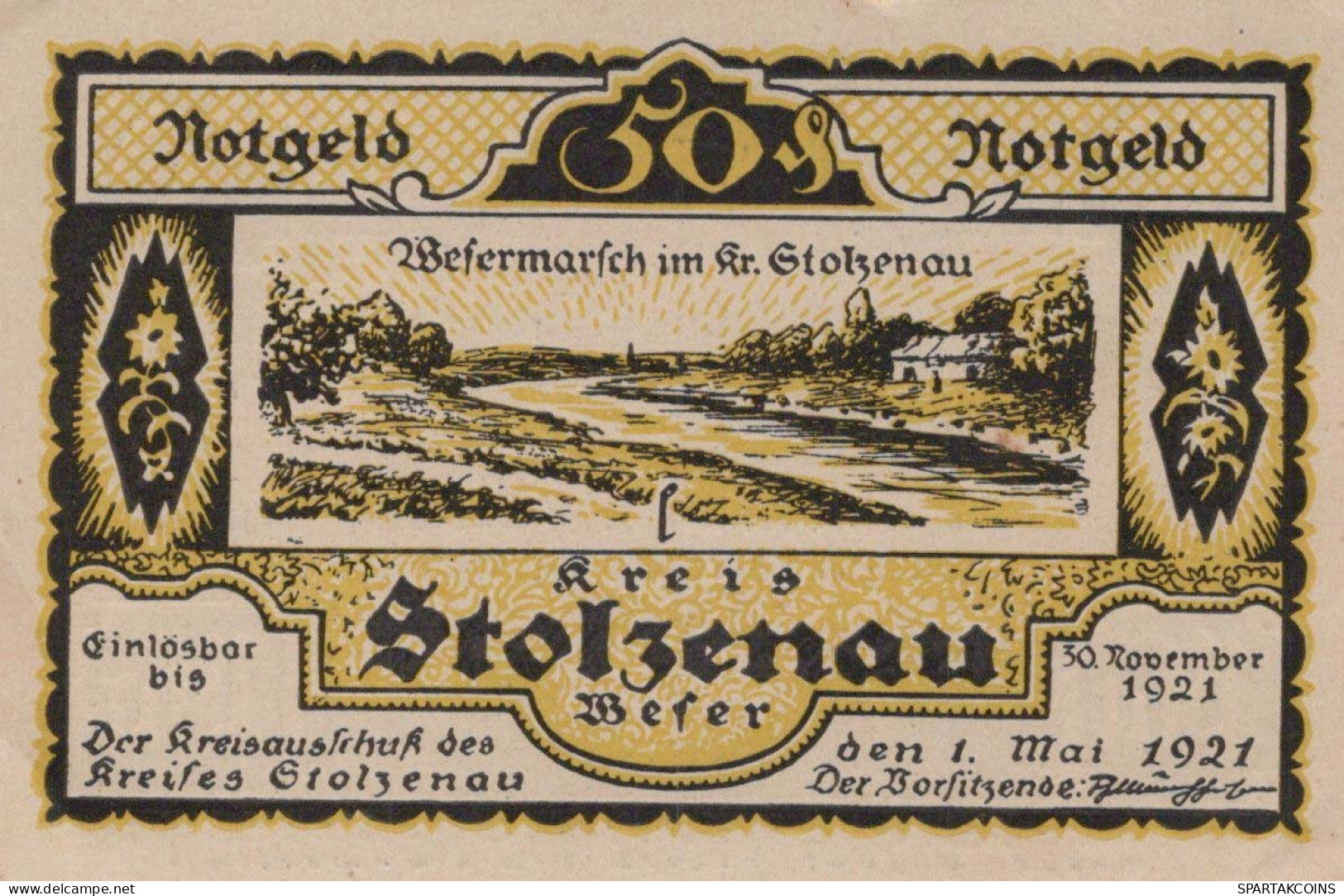 50 PFENNIG 1921 Stadt STOLZENAU Hanover DEUTSCHLAND Notgeld Banknote #PJ085 - [11] Local Banknote Issues
