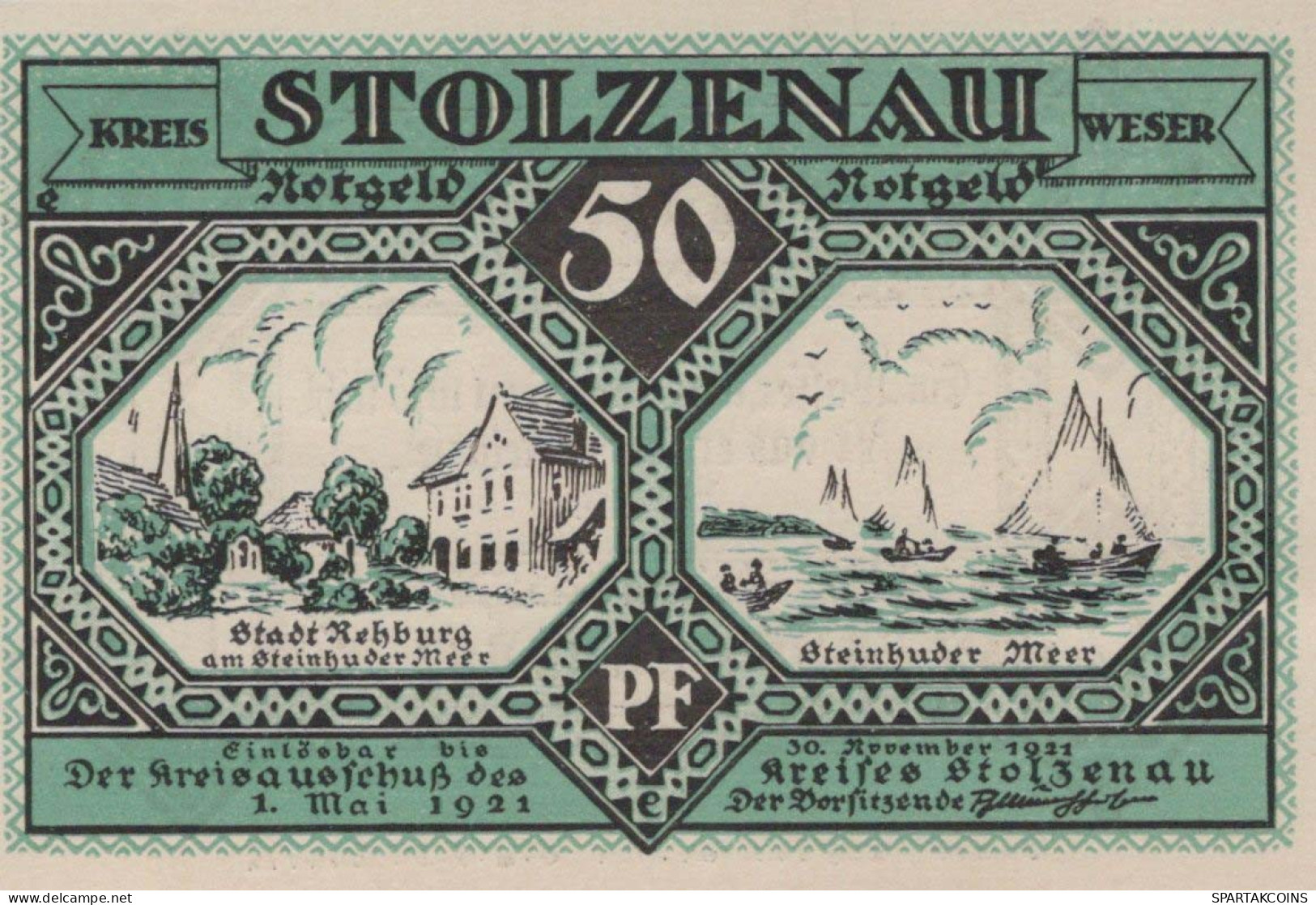50 PFENNIG 1921 Stadt STOLZENAU Hanover DEUTSCHLAND Notgeld Banknote #PG207 - [11] Emissions Locales