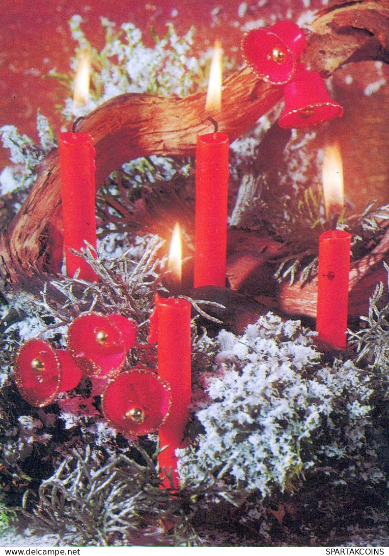 Buon Anno Natale CANDELA Vintage Cartolina CPSM #PAV908.IT - New Year