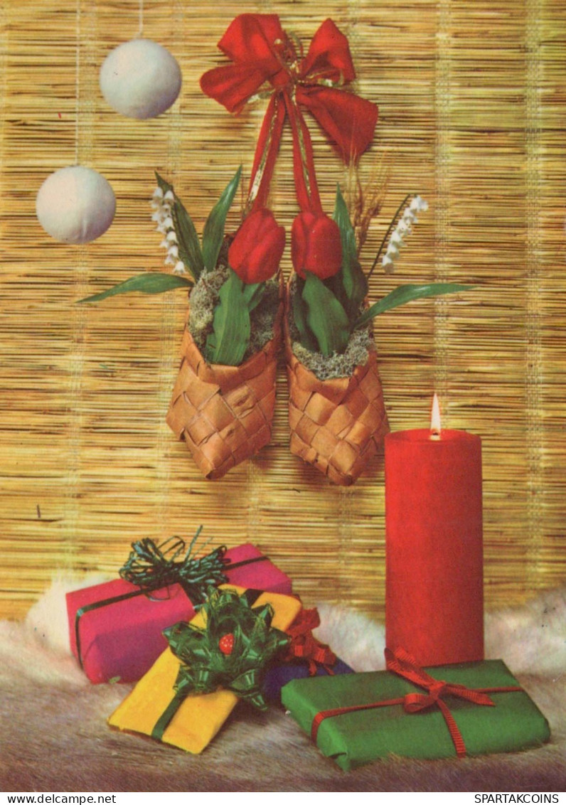 Buon Anno Natale CANDELA Vintage Cartolina CPSM #PAV604.IT - New Year