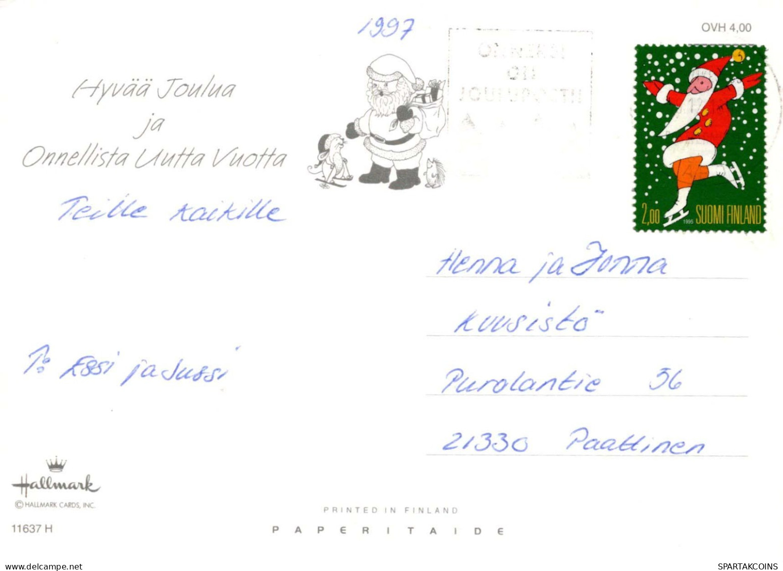 Buon Anno Natale CONIGLIO Vintage Cartolina CPSM #PAV113.IT - New Year