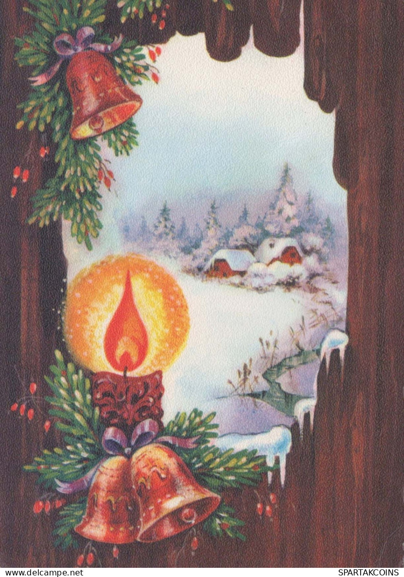 Buon Anno Natale CANDELA Vintage Cartolina CPSM #PAV424.IT - New Year