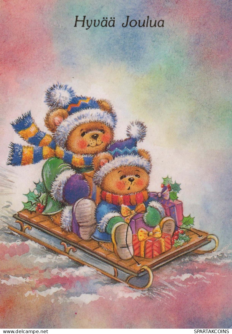 Buon Anno Natale ORSACCHIOTTO Vintage Cartolina CPSM #PAU640.IT - New Year