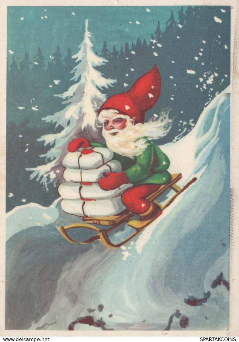 BABBO NATALE Buon Anno Natale Vintage Cartolina CPSM #PAU577.IT - Santa Claus