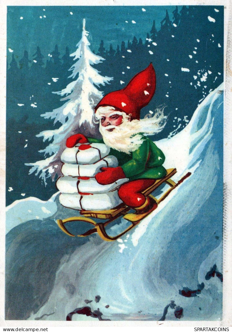 BABBO NATALE Buon Anno Natale Vintage Cartolina CPSM #PAU577.IT - Santa Claus