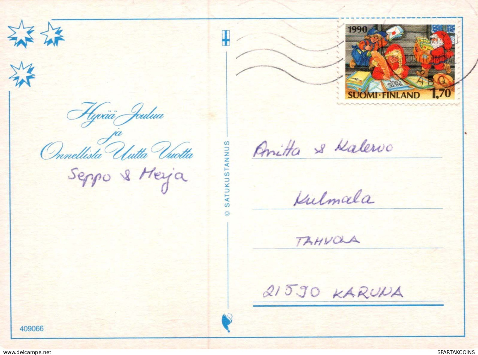 BABBO NATALE Buon Anno Natale PUPAZZO Vintage Cartolina CPSM #PAU372.IT - Santa Claus