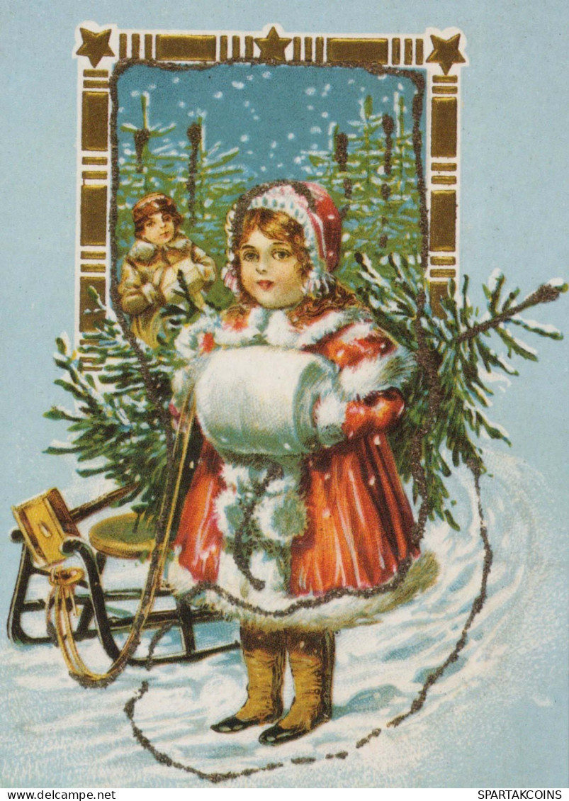 Buon Anno Natale BAMBINO Vintage Cartolina CPSM #PAS861.IT - New Year