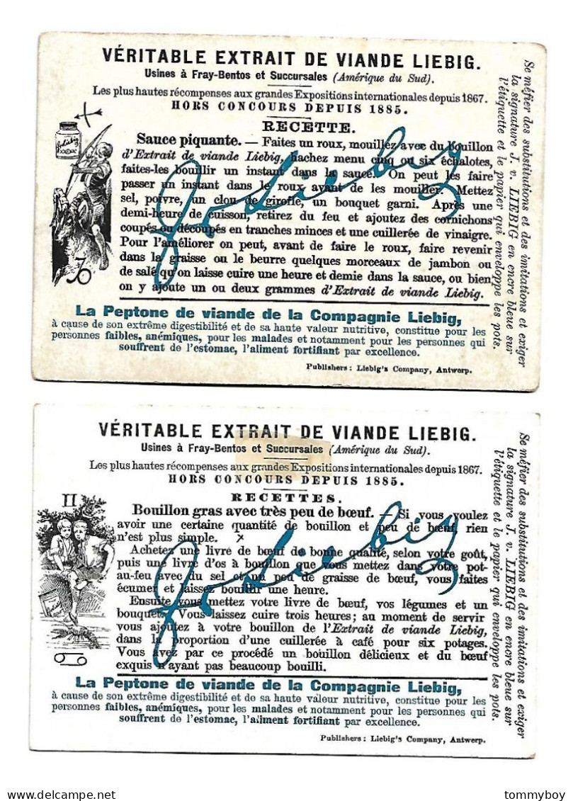 S 542, Liebig 6 Cards, Lessignes Du Zodiaque  (stickers On The Backsides) (  (ref B11) - Liebig