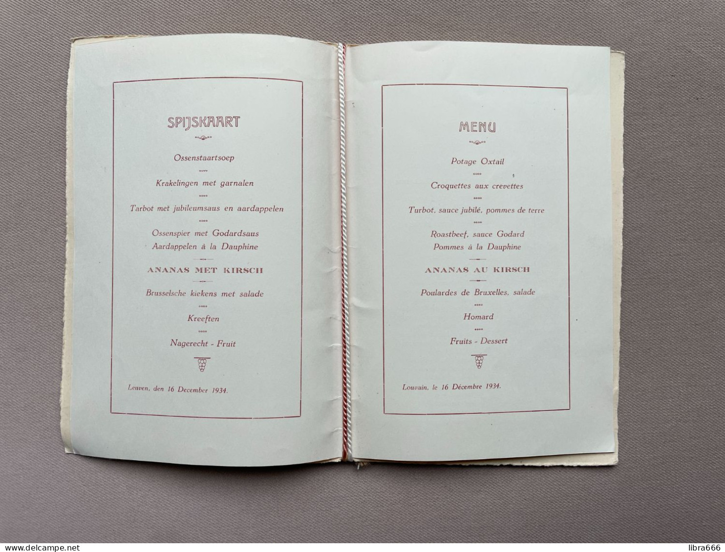 MENU - 1884 -1934 - VRIENDENKRING DE MANNEN VAN 1884 - LEUVEN - 22,5 X 15 Cm. - Menus