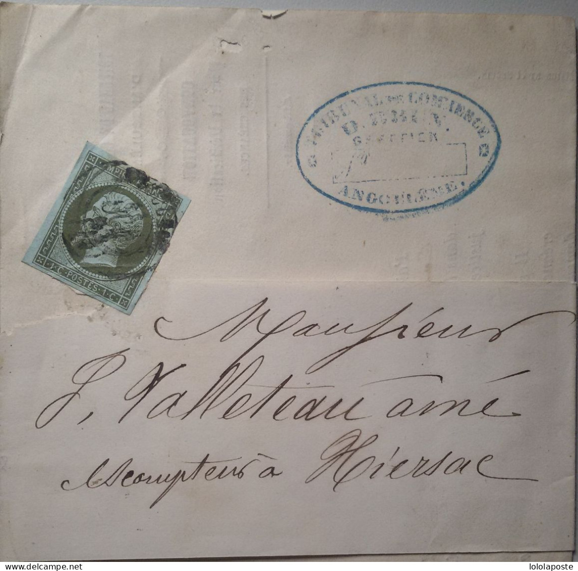 FRANCE - N° 11 Seul Sur Lettre ( Bande Journal) Du 11/10/62 Du Tribunal De Commerce D'Angoulême Pour Hiersac Cote:550€ - 1853-1860 Napoléon III