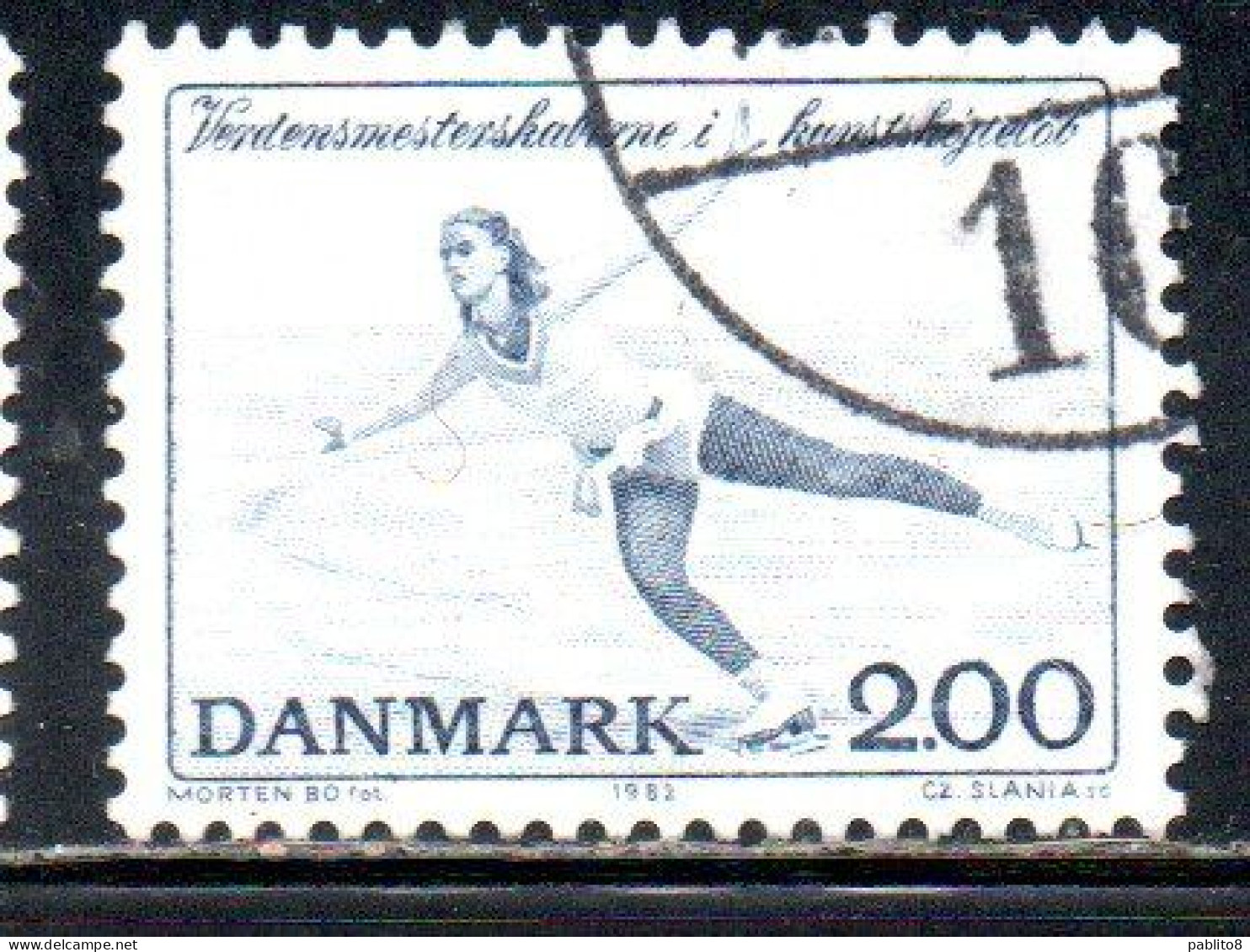 DANEMARK DANMARK DENMARK DANIMARCA 1982 WORLD FIGURE SKATING CHAMPIONSHIPS 2k USED USATO OBLITERE - Oblitérés