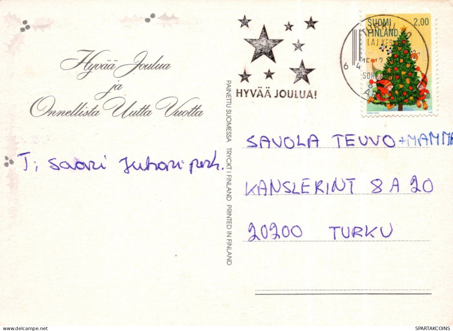 BABBO NATALE Natale Vintage Cartolina CPSM #PAJ772.IT - Santa Claus