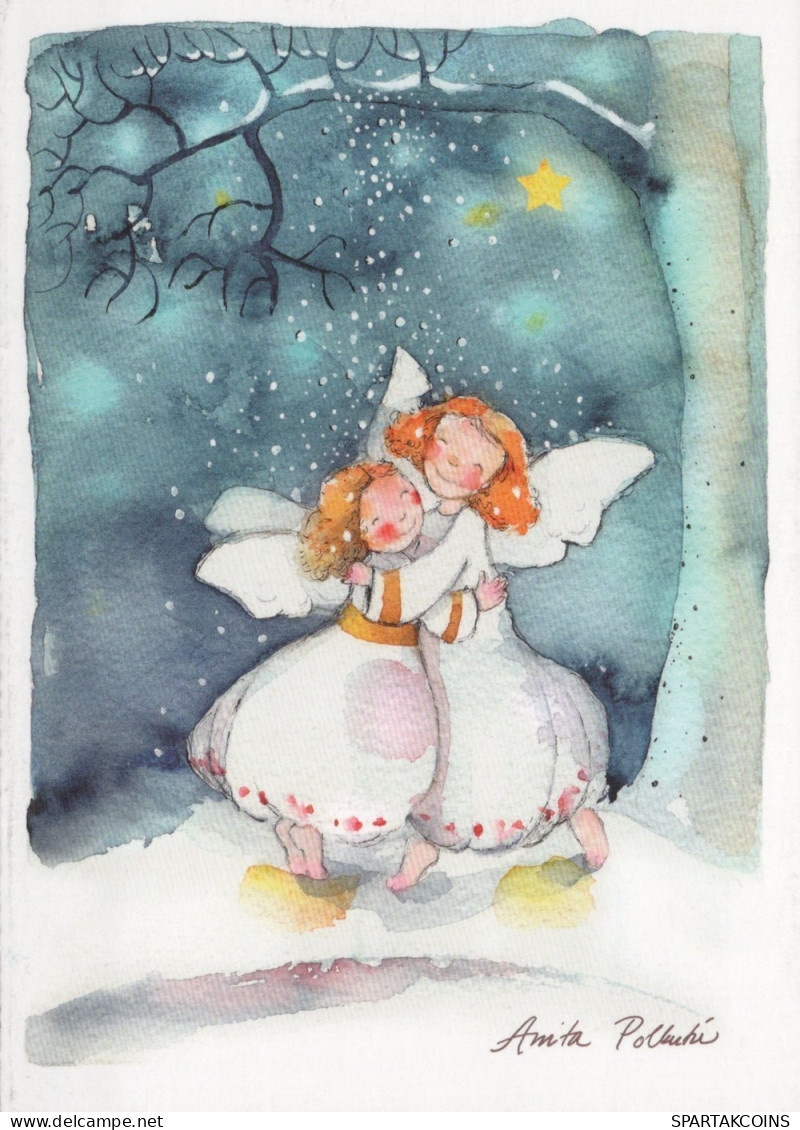 ANGELO Buon Anno Natale Vintage Cartolina CPSM #PAH228.IT - Engel