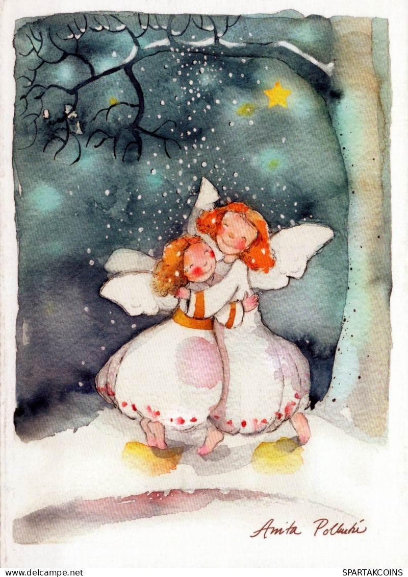 ANGELO Buon Anno Natale Vintage Cartolina CPSM #PAH228.IT - Angels