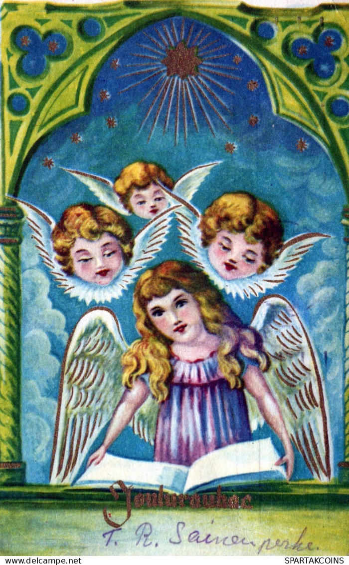 ANGELO Buon Anno Natale Vintage Cartolina CPSMPF #PAG851.IT - Engelen