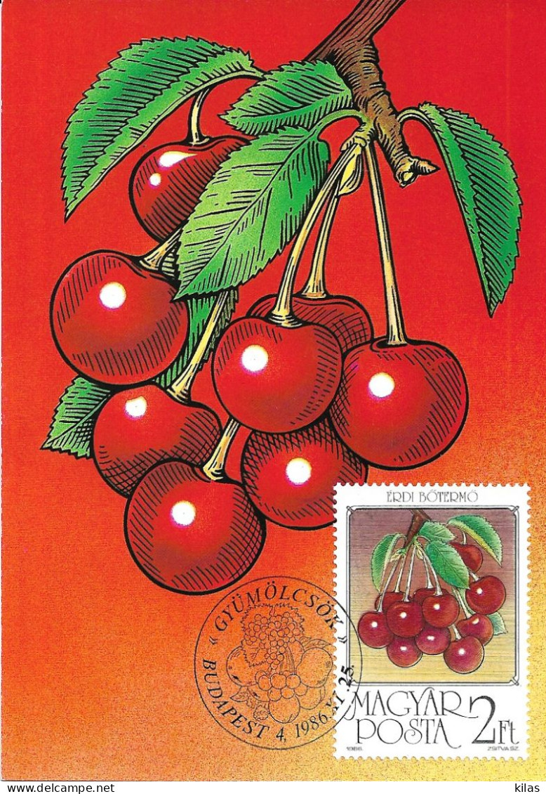 HUNGARY 1986 Fruits Maximum Cards Complet Set  MNH - Cartes-maximum (CM)